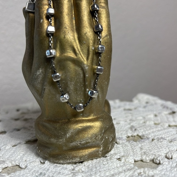 Silpada Venice 925 Sterling Bracelet With Hammered Squares & Links - Picture 4 of 5